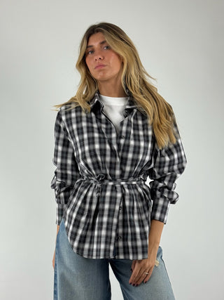 Camicia quadro con cintura - TF1531