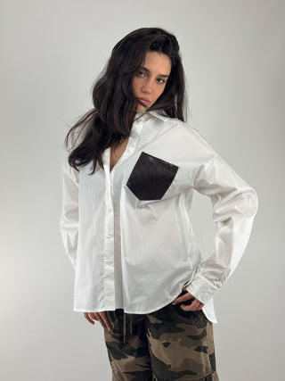Camicia tasca ecopelle - S26C827