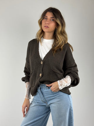 Cardigan bottoni tasche - JIT-Q007