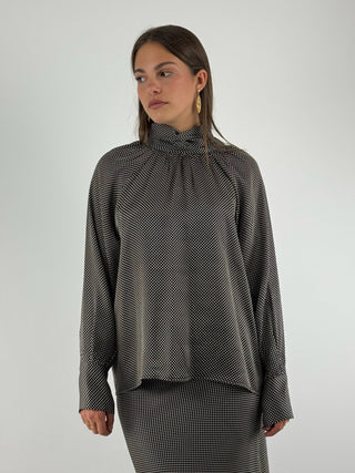 Camicia fantasia con fiocco posteriore - C782Y071