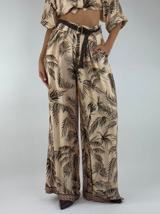 Pantalone fantasia foglie - PP403T402F