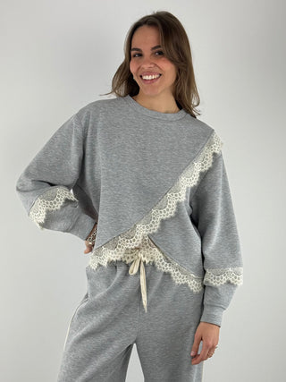 Felpa con pizzo - D02E0441