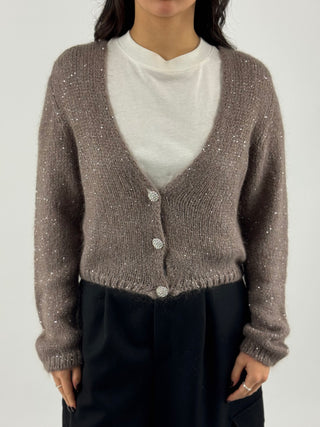 Cardigan con paillettes - B40D0196