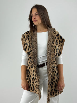 Gilet alanui maculato con strass - LFP-P025