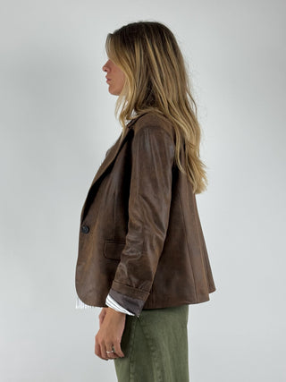 Giacca ecopelle monopetto - 26B949