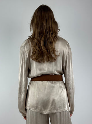 Giacca kimono con cintura camoscio - JWG-Q001