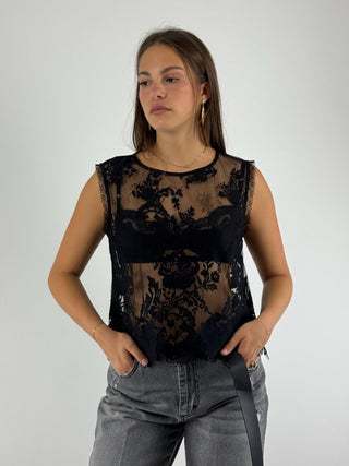 Canotta in pizzo - W25T448