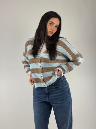 Cardigan righe - W26056