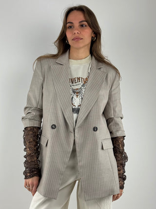 Giacca gessata pizzo - JGE-Q028