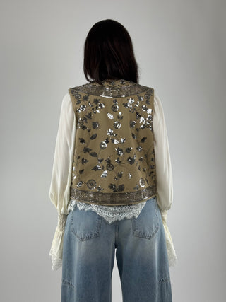 Gilet ricamo perle - 38448