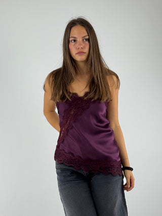 Canotta in raso con pizzo - TF0861