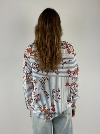 Camicia gessata fiori - S26C324