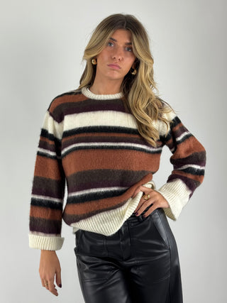 Maglione girocollo a righe - 55142F