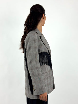 Blazer a quadri con frange
- TAC1312