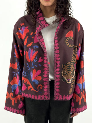 Bomber ricamo con polso rigato, KVS-R087
