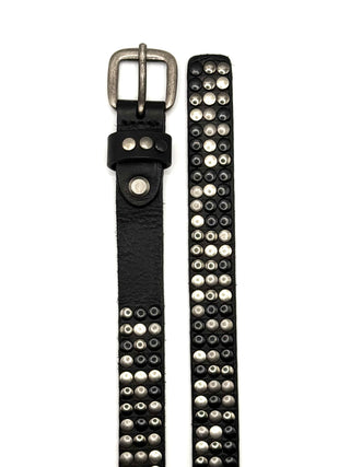 Cintura borchiata nera, 3 file - ALBELT3-N