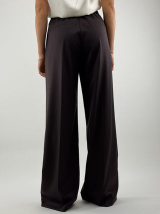 Pantalone vita alta a gamba dritta con elastico posteriore - 16467/3060