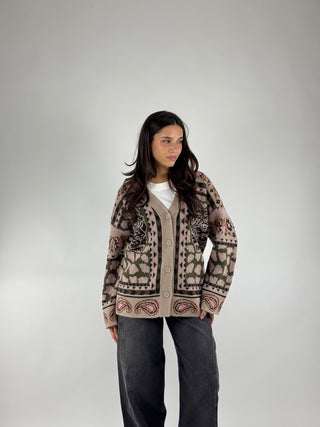 Cardigan fantasia Paisley - W6HMG61A400