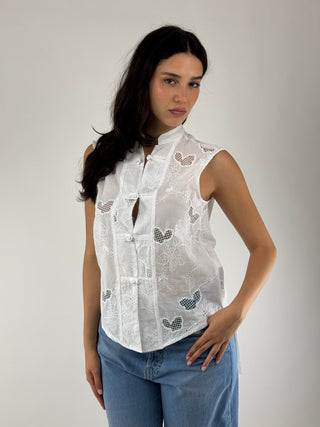 Gilet fiori ricamati - L881A024