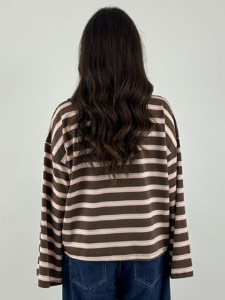 T-shirt over a righe manica a campana - UAC0182