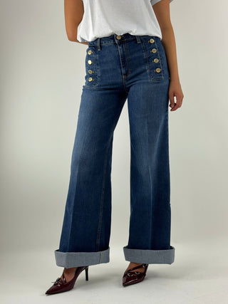 Jeans denim con bottoni - DF5076