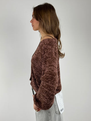 Cardigan lurex con bottoni gioiello JIT-Q008