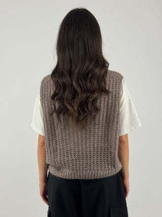 Gilet con paillettes - B40D0197