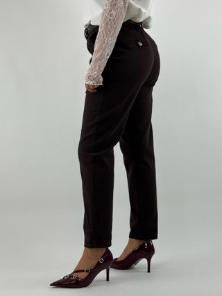 Pantalone a sigaretta con elastico in vita - PA5185