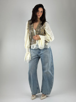 Gilet ricamo perle - 38448