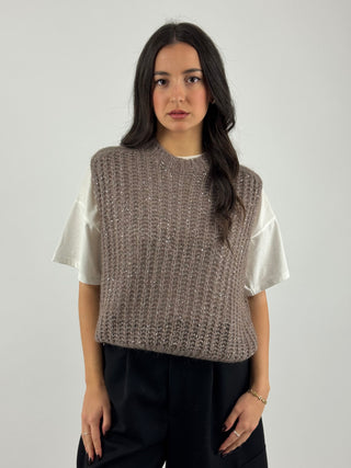 Gilet con paillettes - B40D0197