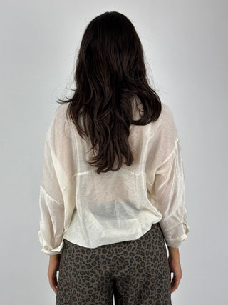 Camicia con taschino crochet  - S26CG40