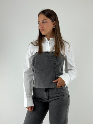 Top in denim - W25T392