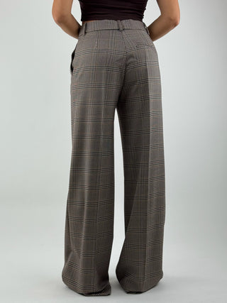 Pantalone a gamba dritta check - 17206/4614