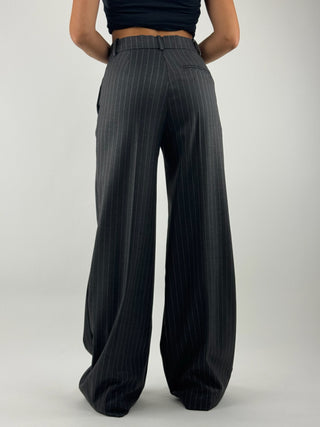 Pantalone a gamba dritta gessato - 17206/4593