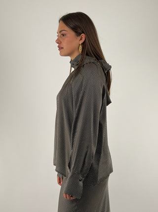 Camicia fantasia con fiocco posteriore - C782Y071