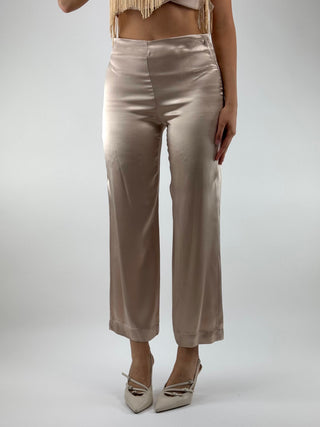 Pantalone gamba dritta effetto raso in viscosa - PDVMLFR