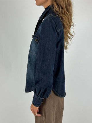 Camicia in jeans con cravatta - W26C355