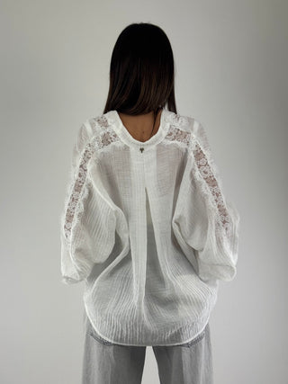 Camicia con inserti in pizzo - R02Y0892