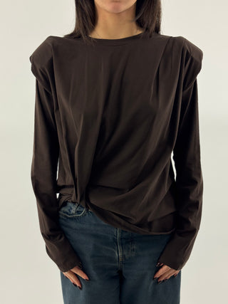 T-shirt con spallacci e nodo laterale - SH005150