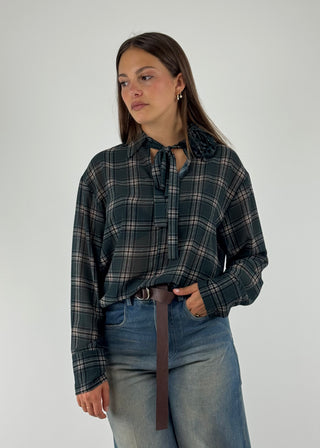 Camicia georgette fantasia quadri - C4197FQ19