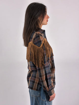 Camicia in check con frange - TAC1351