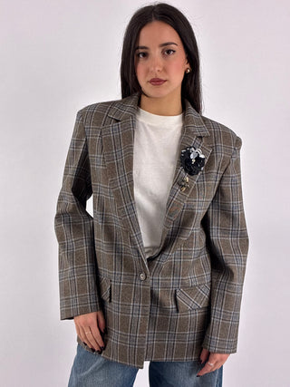 Blazer in check con spille - RAC0436