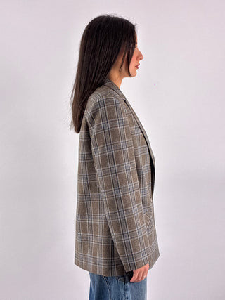Blazer in check con spille - RAC0436