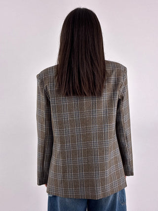 Blazer in check con spille - RAC0436