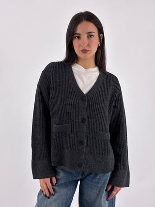 Cardigan in maglia a coste - 5AC5034