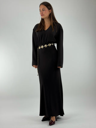 Abito lungo con cintura  - FW250006