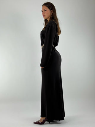 Abito lungo con cintura  - FW250006