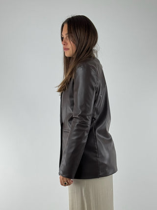 Giacca doppio petto ecopelle - JMI-P026