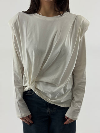 T-shirt con spallacci e nodo laterale - SH005150