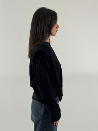 T-shirt con spallacci e nodo laterale - SH005150